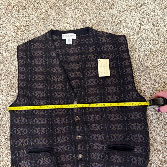 VTG Tricots St Raphael 100% Pure Virgin Wool Mens Button Down Sweater Ve… - Picture 13 of 14